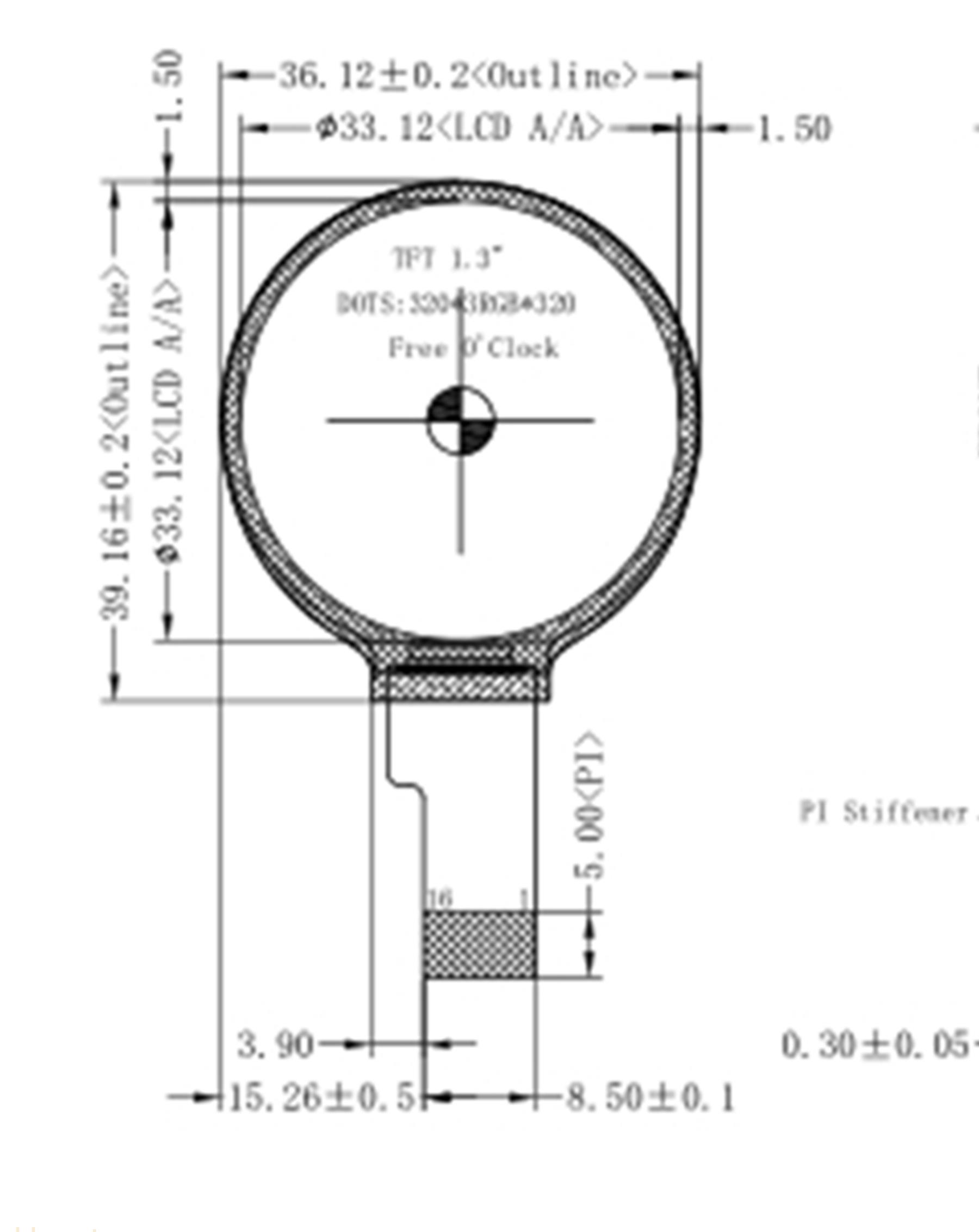 1.3寸TFT/240*240分辨率/SPI接口/TFT